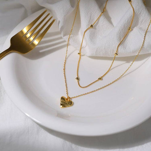 Gold Heart Pendant Necklace - Zafari Studio Jewelry